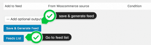 Click Save and generate feed