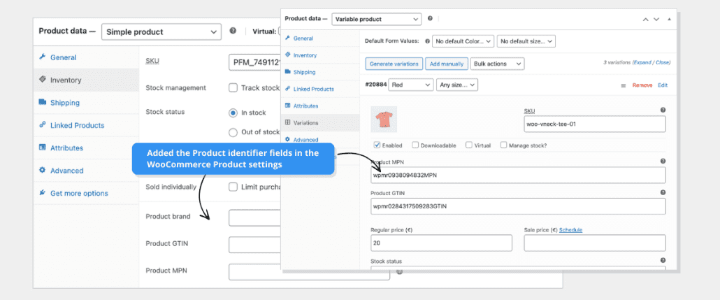 adding missing WooCommerce Unique product identifier fields