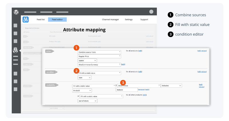 Examples of attributes mapping