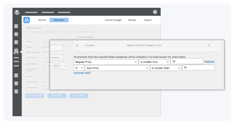 using the advanced product filter
