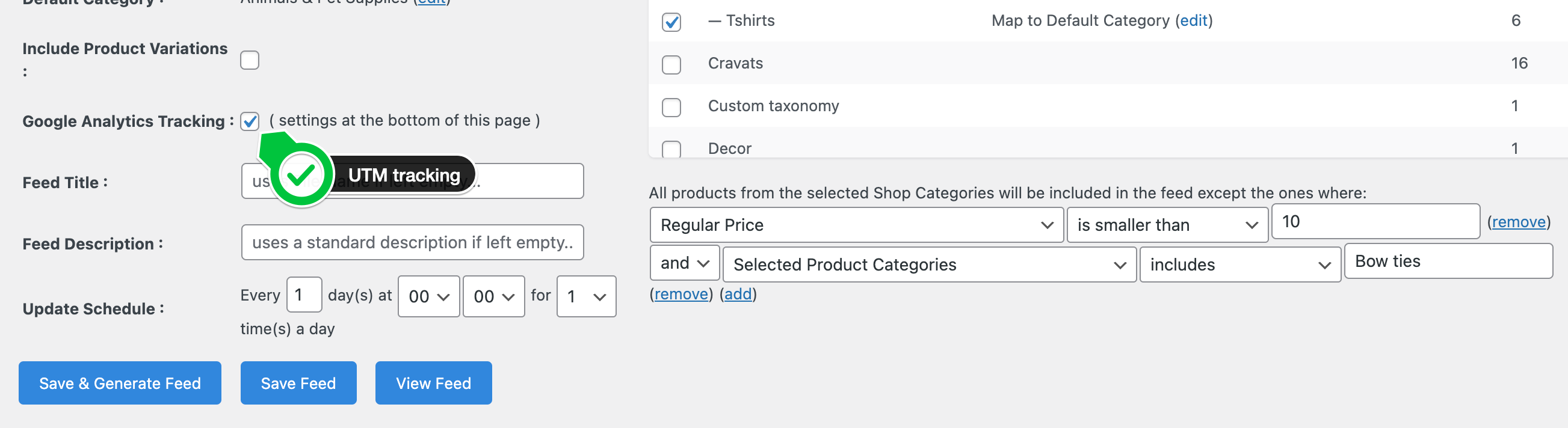 Adding UTM codes to the product url with the Google campaign url builder.