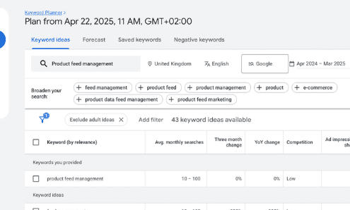 Keyword planner
