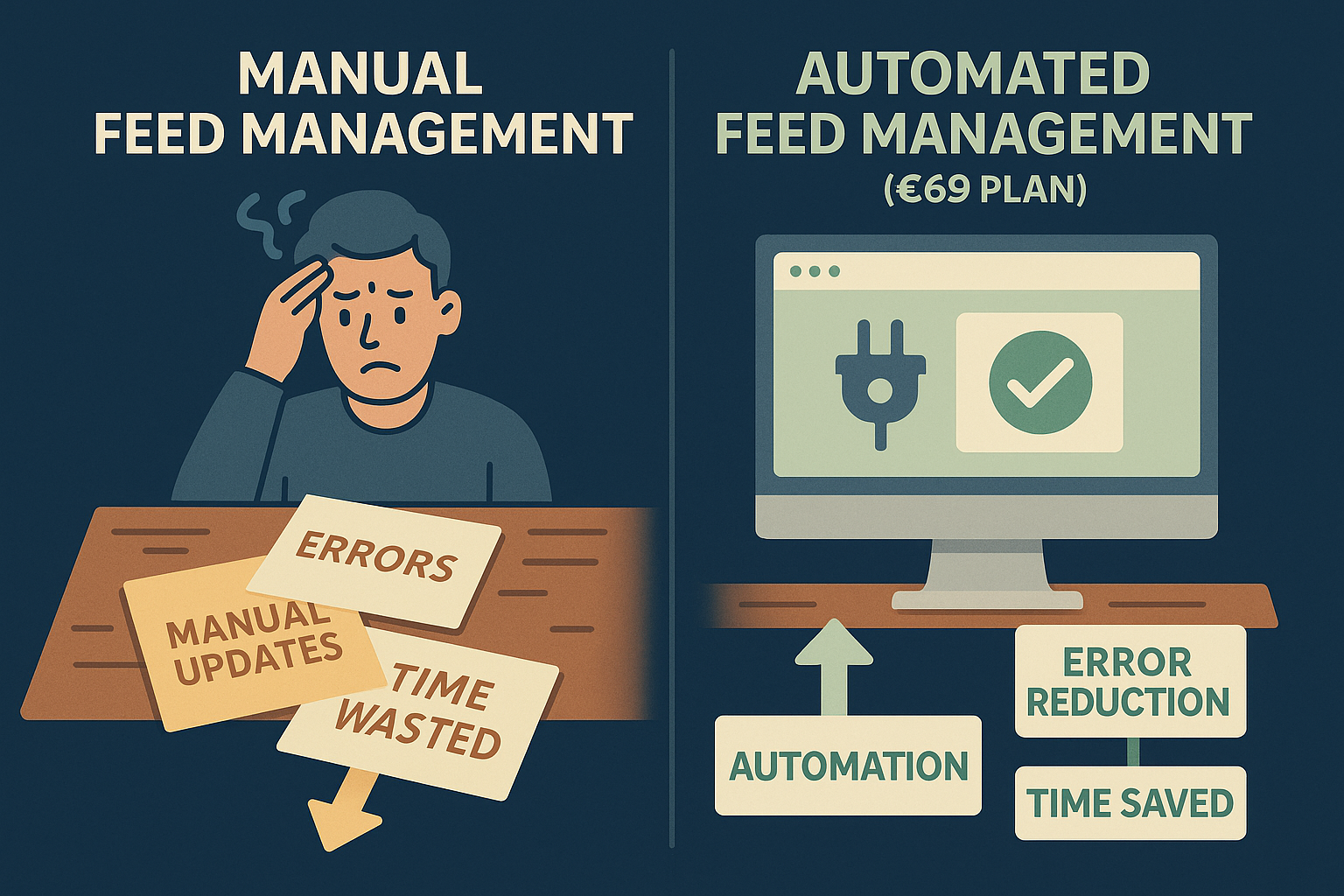 A screenshot of the WooCommerce Product Feed Manager plugin interface, showing an automated feed update schedule.